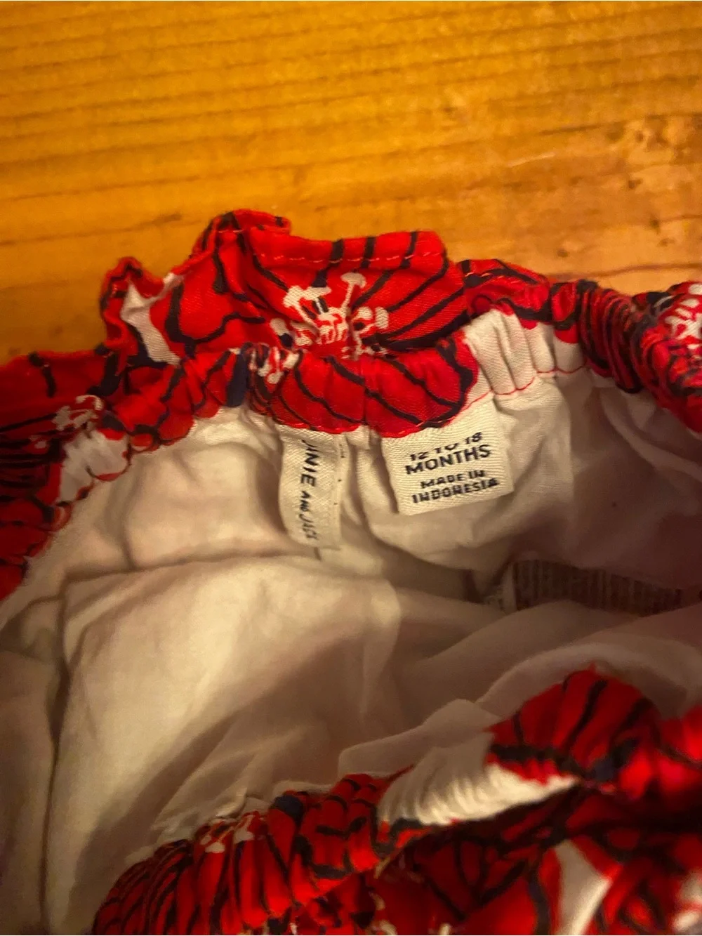 Janie and Jack Red Floral Baby Bloomers. Size 12 to 18 months.